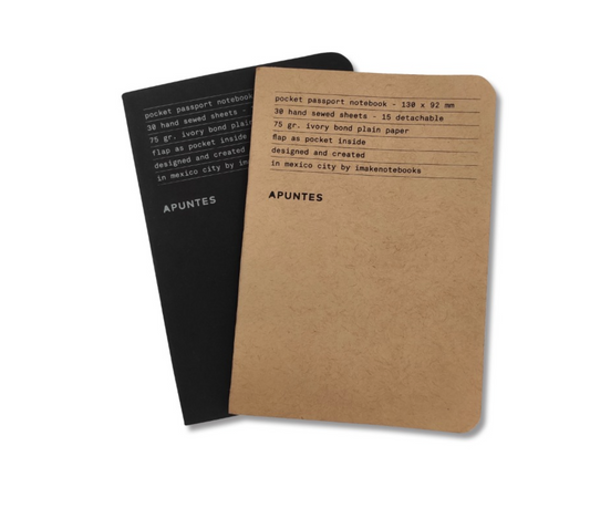 Libretas pasaporte Negro y Yute (2 pzas)